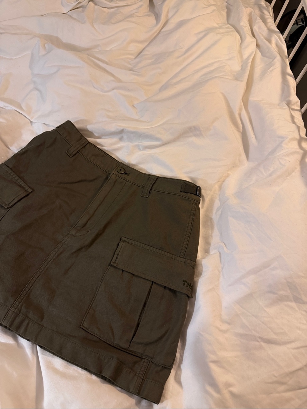 TNA Olive Green Cargo Mini Skirt